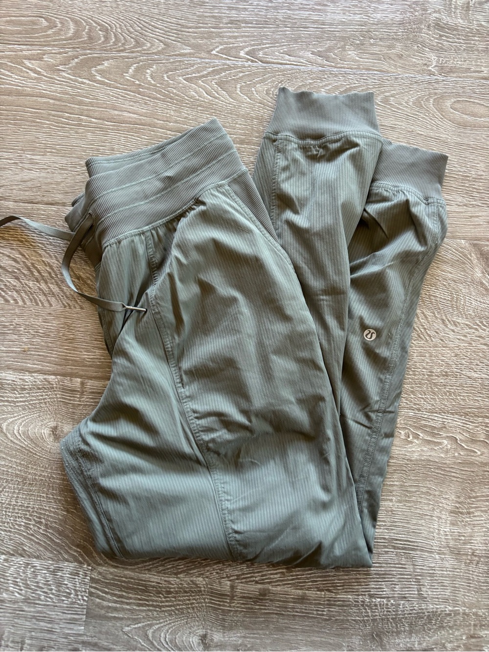 lululemon athletica Olive Green Ribbed Track Joggers